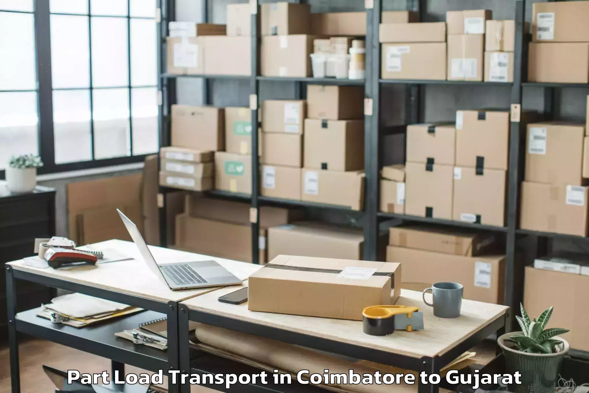 Top Coimbatore to Manavadar Part Load Transport Available